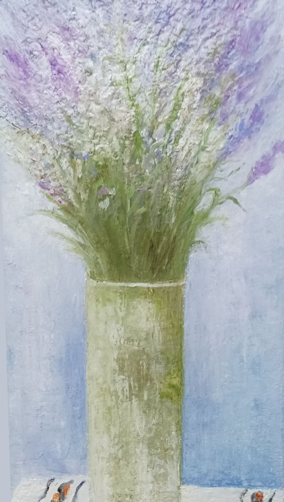 Still life with lavender flowers