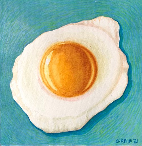Little Fried Egg painting by Corrie Chiswell