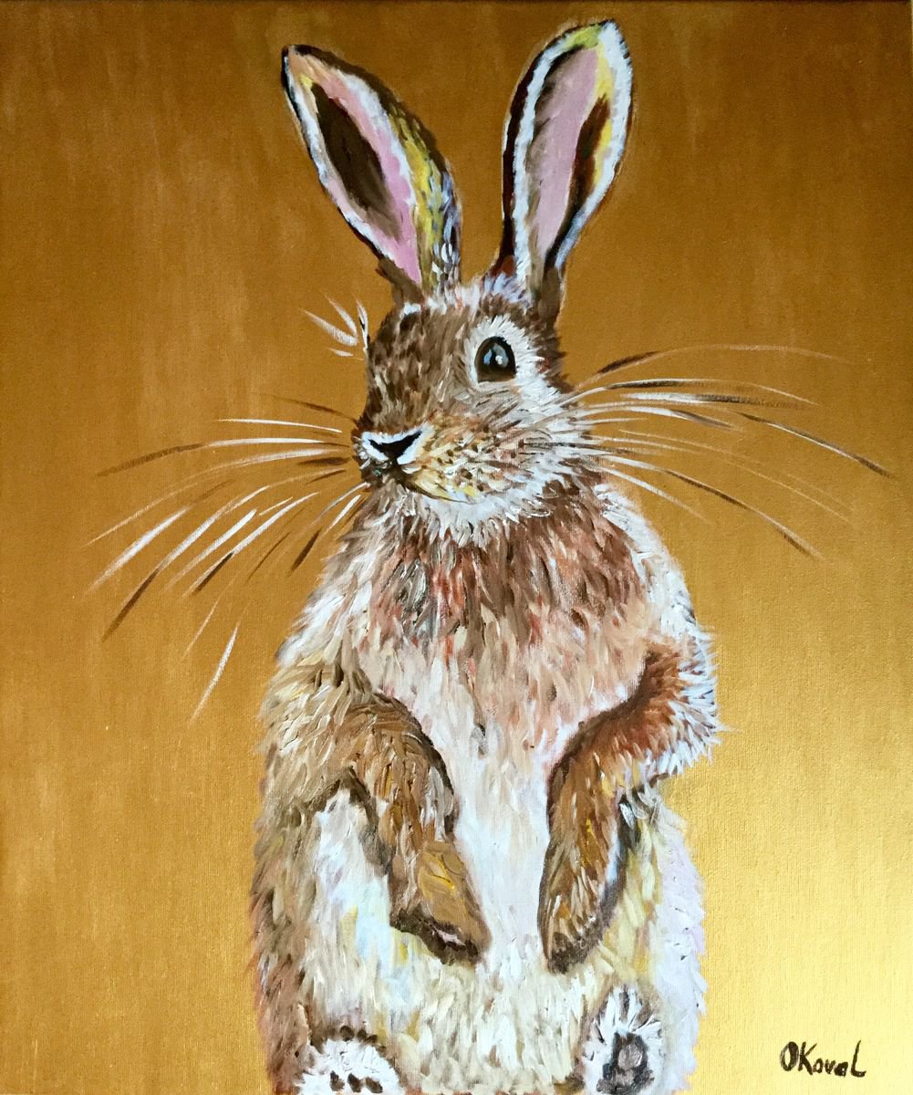 Photorealistic Oil Painting , Golden Honey Bunny By Olga Koval, 22 X 26, Artwork For Sale On Artfinder