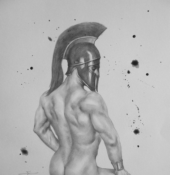 Drawing pencil naked man  #17420