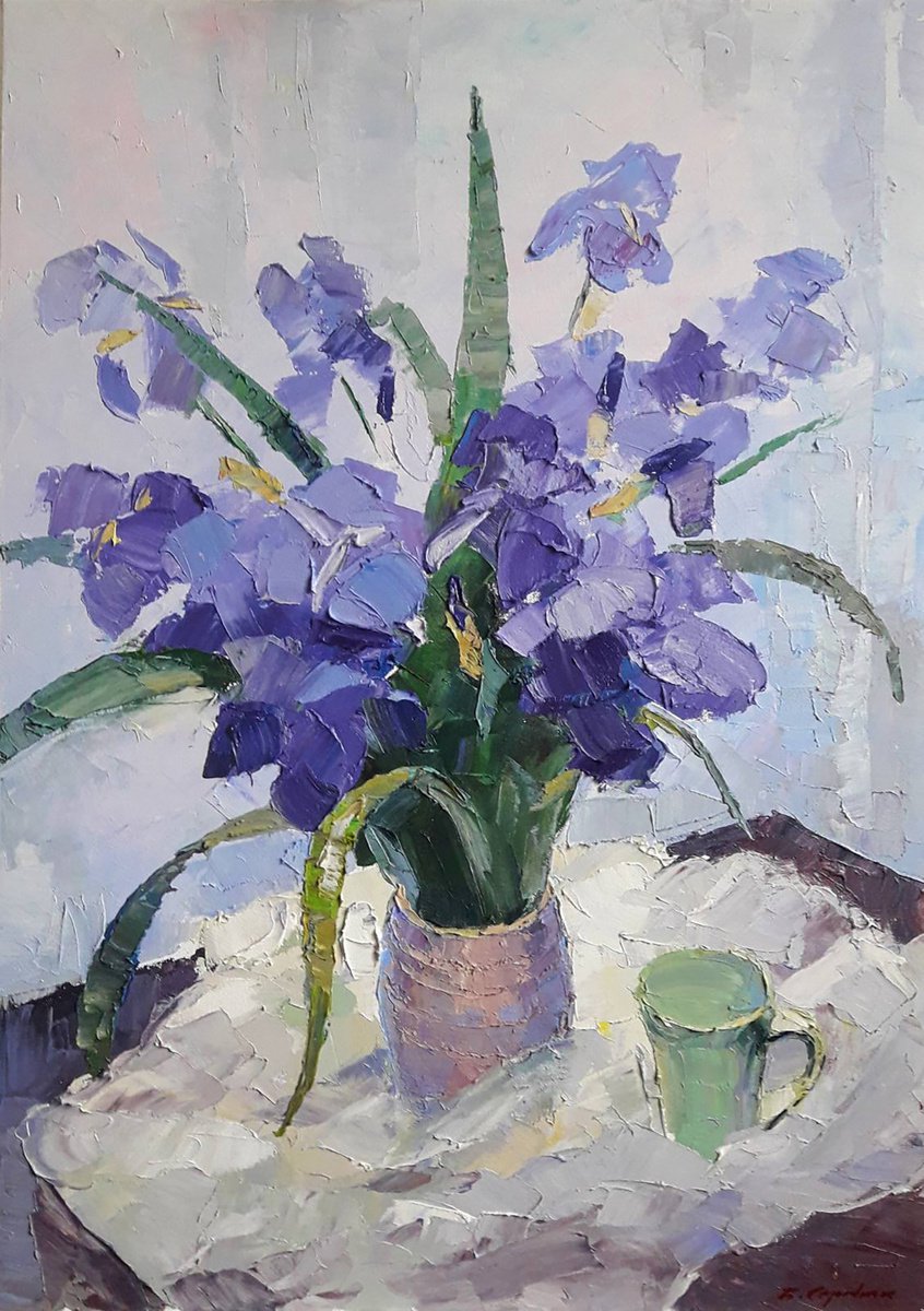 Oil painting Irises Serdyuk Boris Petrovich nSerb506 by Boris Serdyuk