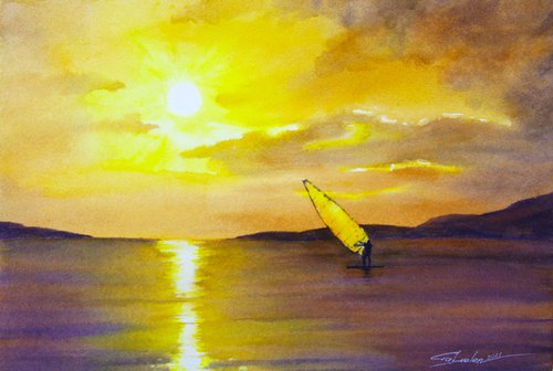 Yellow sunset by Elena Gaivoronskaia