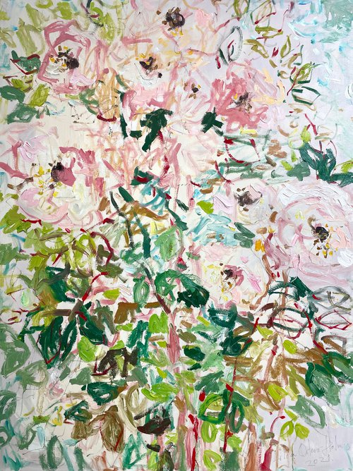 Summer roses by Lilia Orlova-Holmes