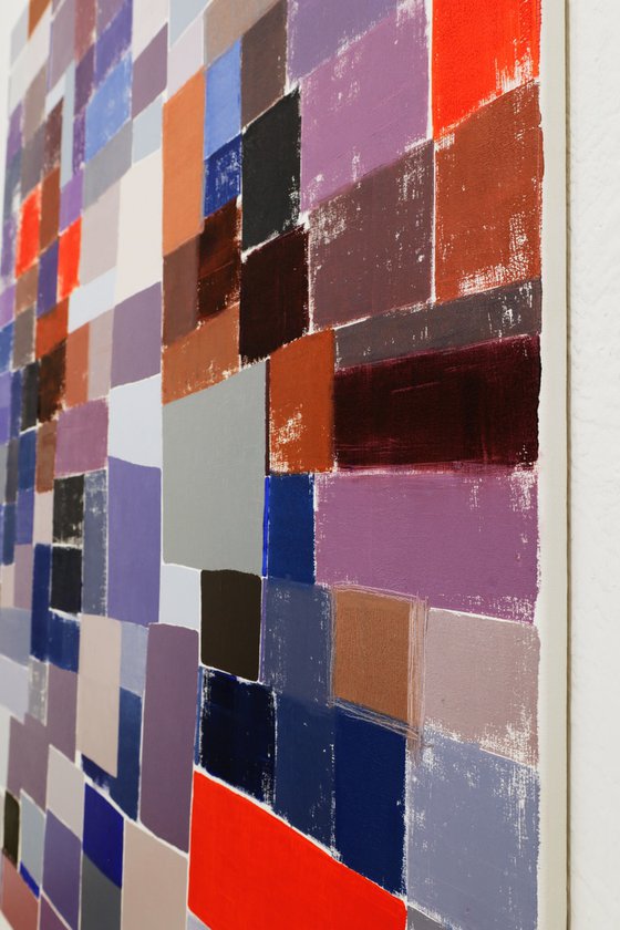 Squares / Orange Blue Grey