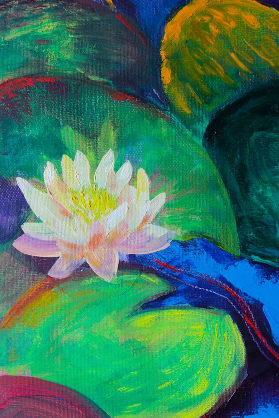 Water lilies - Water Lily pond Oil painting