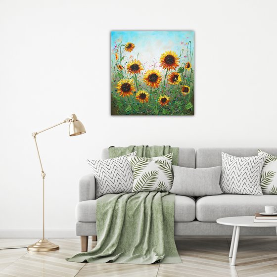 Blossoming Sunflowers