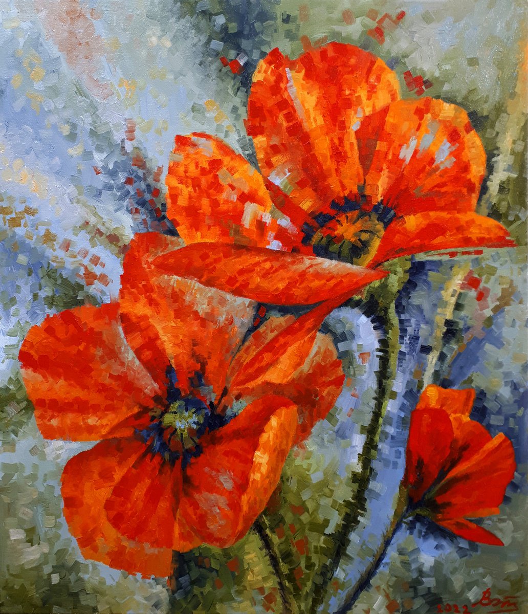 Orange Poppies by Serhii Voichenko