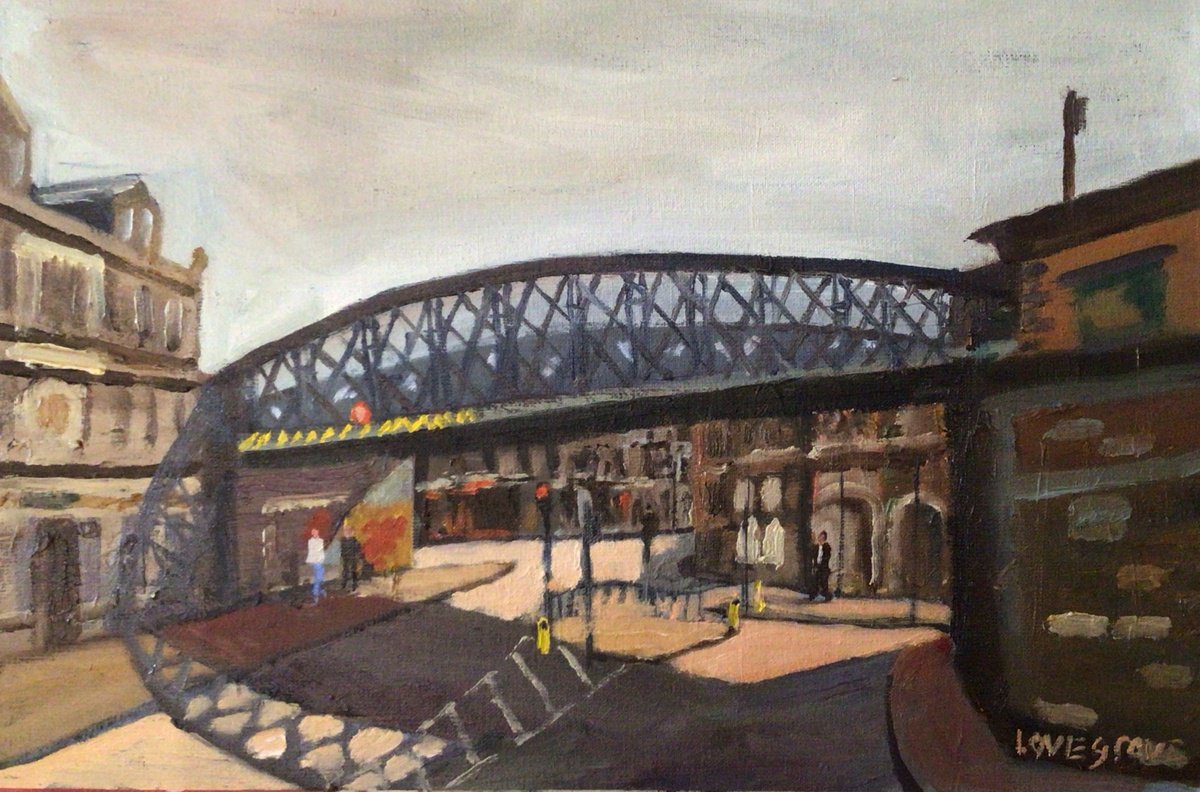 Impressionistic Cityscapes Oil Painting By Julian Lovegrove Art, 12 X 8", Railway Bridge Stoke On Trent, Original Artwork