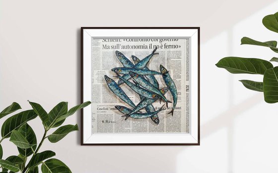 Fishes on Newspaper