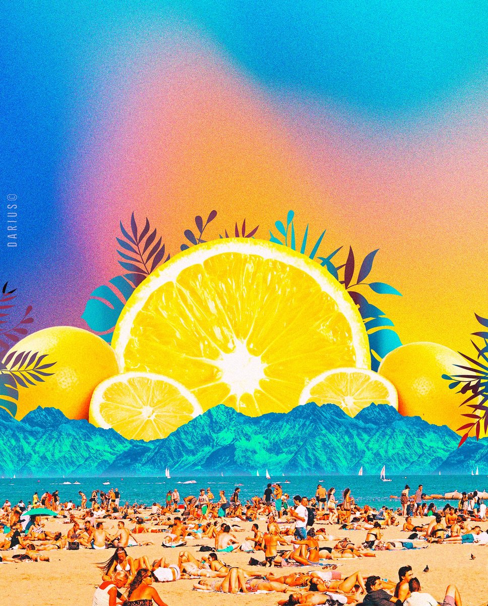 Surrealistic Landscape Giclee Print By Darius Comi, 12 X 18, Lemon Summer, Original Artwork