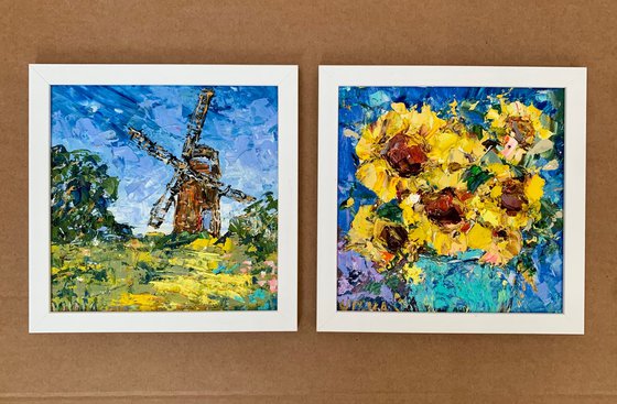 Windmill and Sunflowers