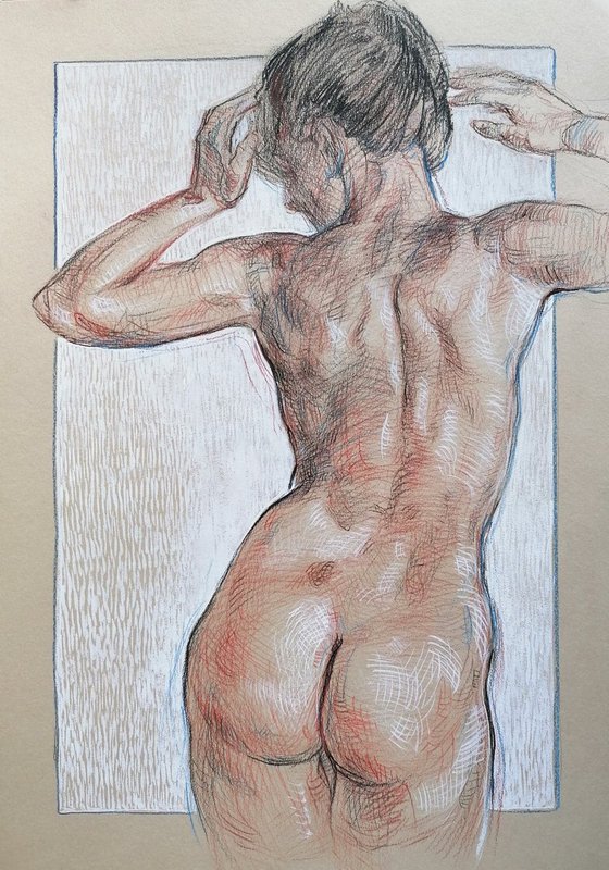 Woman nude backwards
