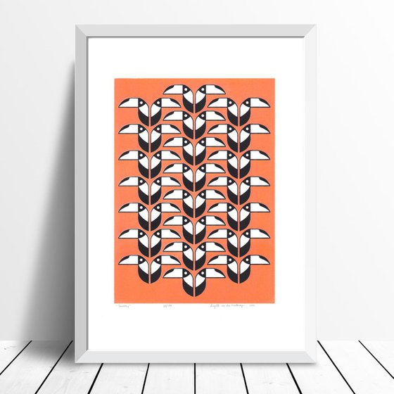 Toucans (coral) - Framed - FREE UK Delivery