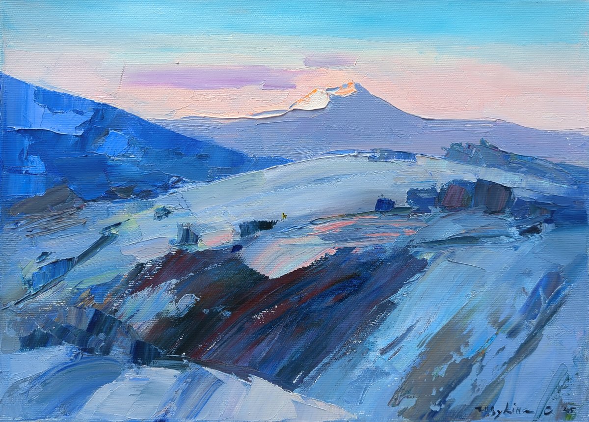 Distant Peak By Helen Shukina, 14 X 10, Artwork For Sale On Artfinder