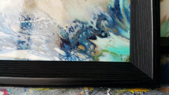 Multi-panelled abstract RESIN painting " Turquoise "