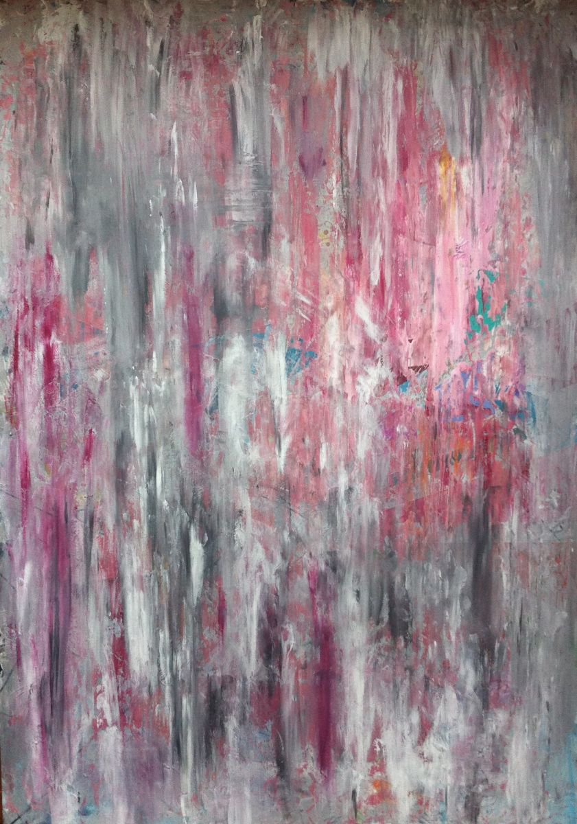 Abstract Painting By The Most Active, 26 X 38", Blossom Tree, Original Artwork