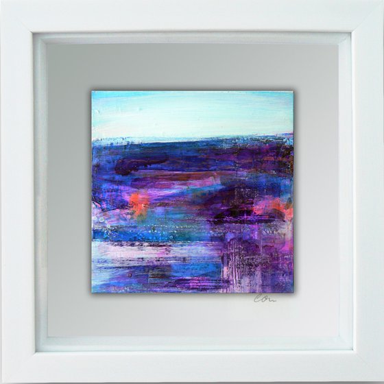 Framed ready to hang original abstract landscape - Moorland