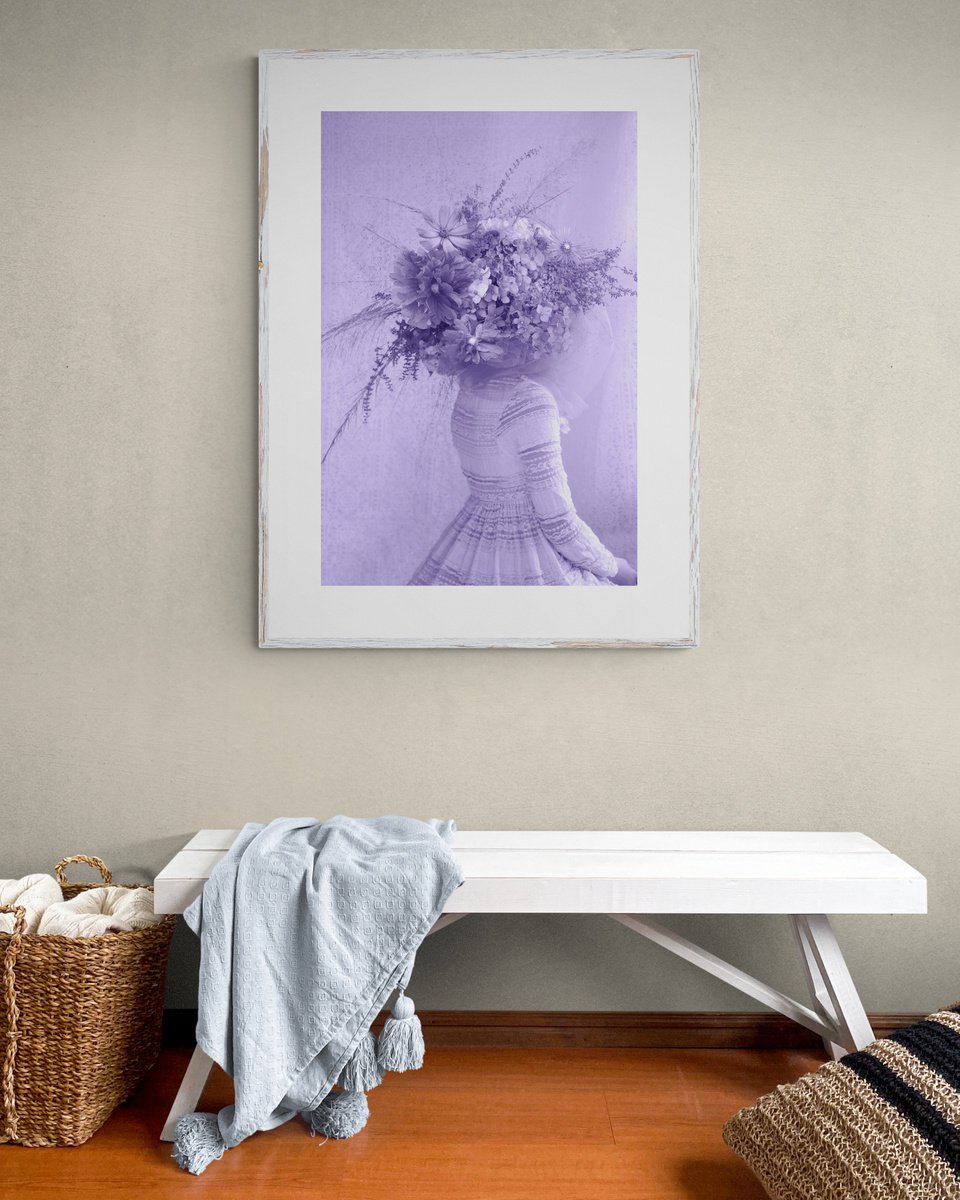 Expressive Portrait Photograph By Ziesook You, 24 X 36", Scent Of Violet, Original Artwork