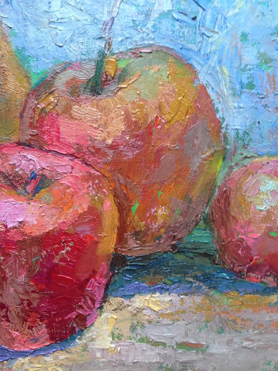 Red Apples Pears painting