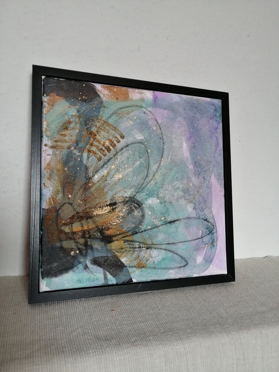 Abstract Painting By Olga David, 14 X 14", Network 3, Original Artwork