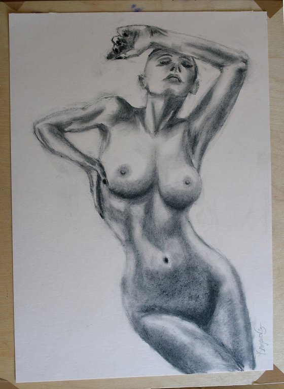 Female Figure #74 Charcoal