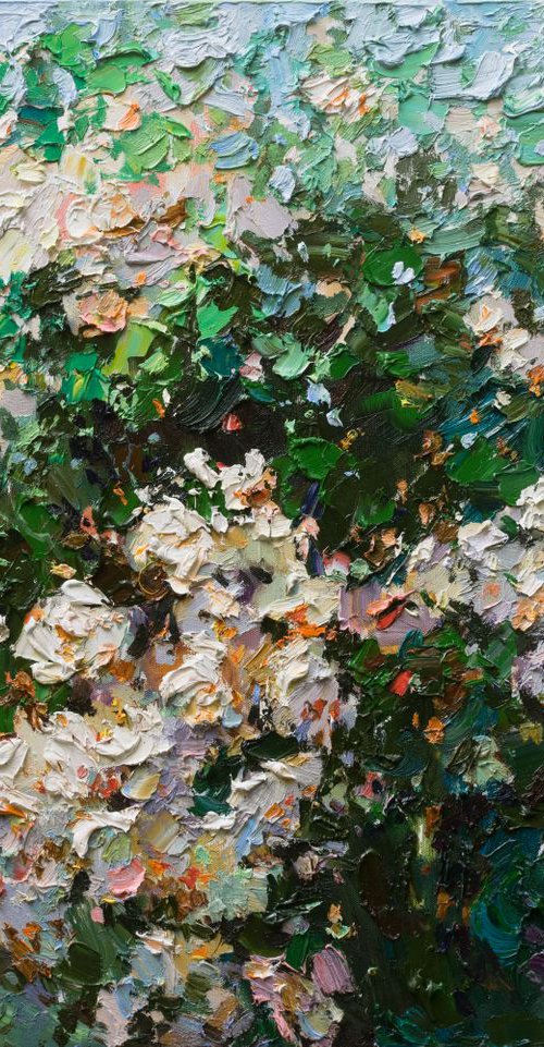 Summer roses #3 Original oil painting by Anastasiia Valiulina