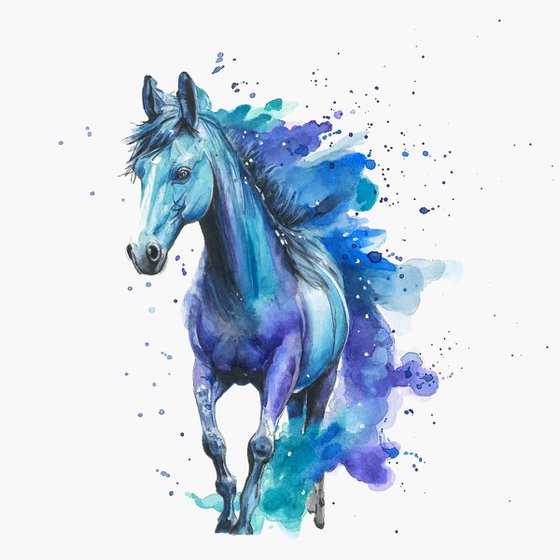 Colourful Horse Watercolour