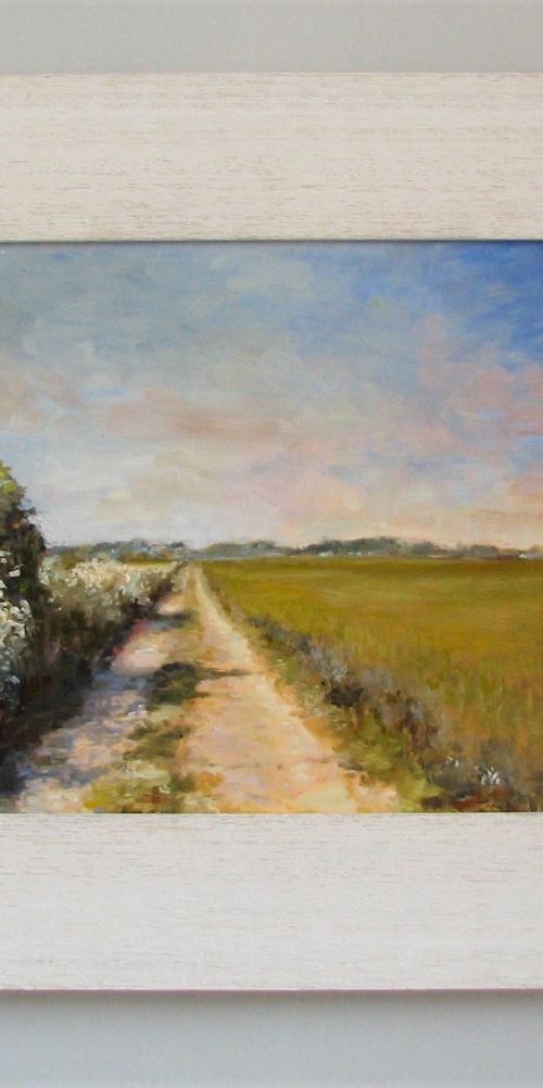 A Rural Country Lane-Impressionist oil painting. by Jackie Smith