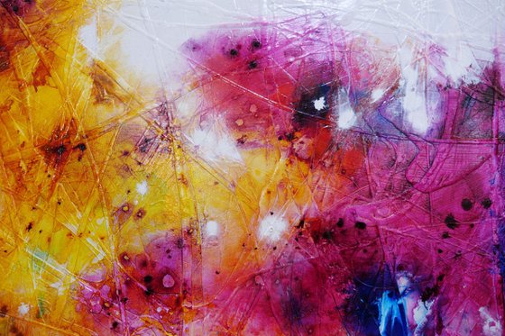 Colour Correction 240cm x 100cm Colourful Textured Abstract Art