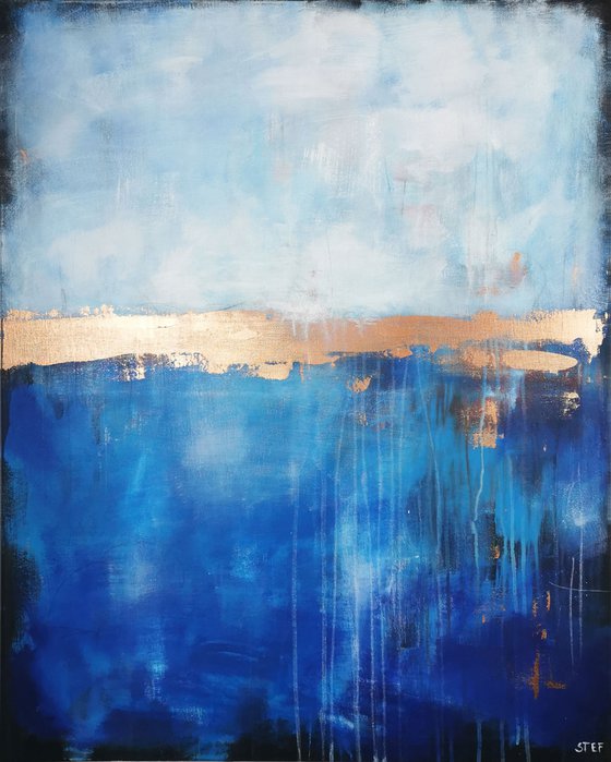 Deep Sea #6 – Bronze in Blue 80x100cm