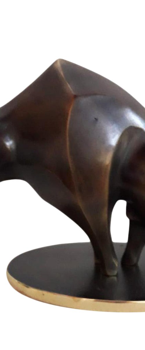 "Bull" Bronze Sculpture by Veaceslav Jiglitski