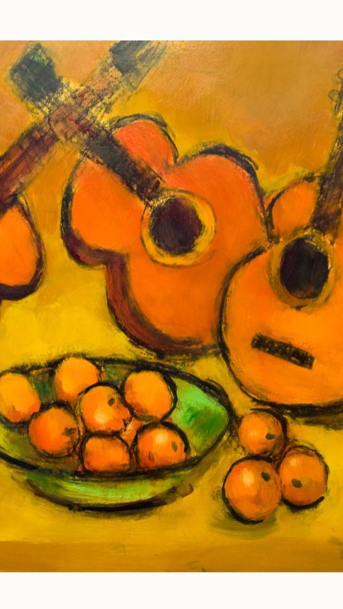 Three Guitars and Fruit by Andre Pallat