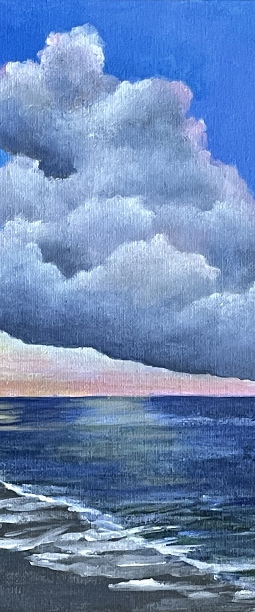 Will It Rain Original Acrylic Seascape 12 X 9 by Rosie Brown