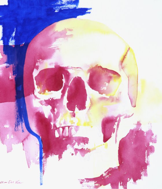 Skull in Violet and Yellow