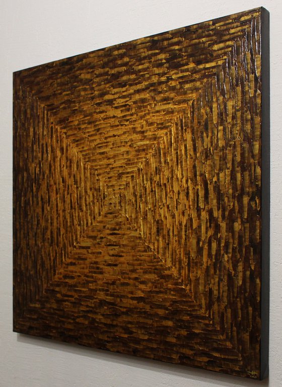 Large gold brown square gradient