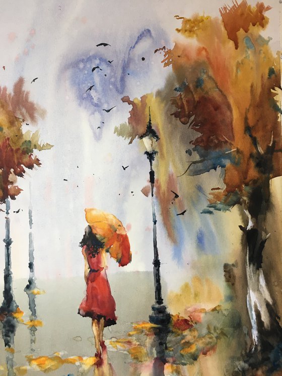 Sold Watercolor “Queen of Autumn”