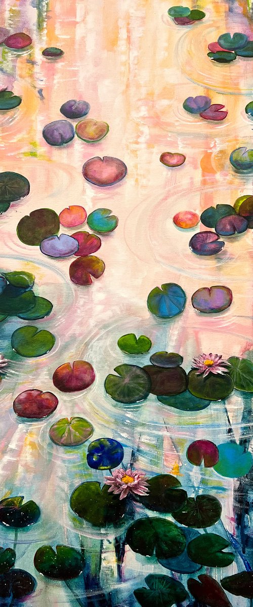 Waterlilies At Sunset 4 by Sandra Gebhardt-Hoepfner