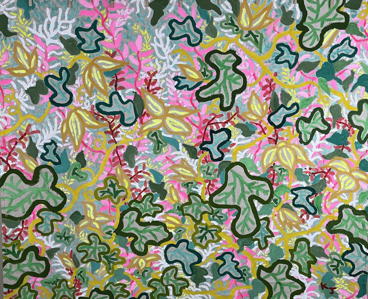 Expressive Botanical Acrylic Painting By Katie Jurkiewicz, 60 X 48", Pumpkin Spice, Original Artwork