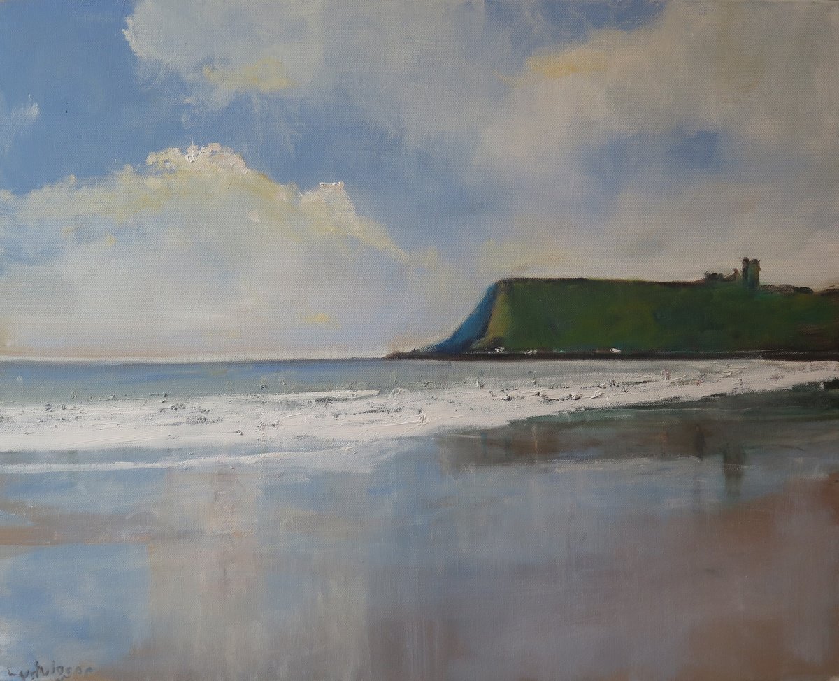 Scarborough, North Beach By Malcolm Ludvigsen, 30 X 24, Artwork For Sale On Artfinder