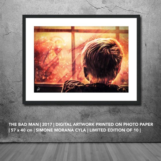 THE BAD MAN | 2017 | DIGITAL ARTWORK PRINTED ON PHOTO PAPER | HIGH QUALITY | UNIQUE EDITION | SIMONE MORANA CYLA | 57 X 40 CM |