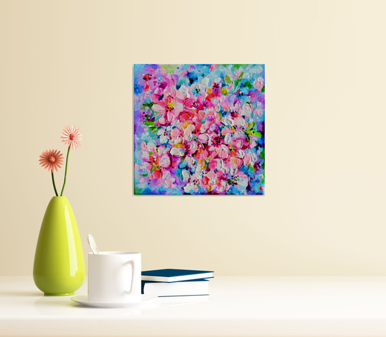 Sakura - Cherry Tree Blossom - Small Pink Floral Flower Painting