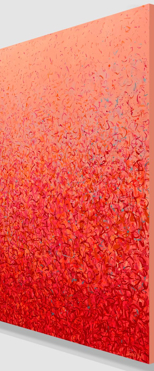 Neon Garden One- 170 x 170cm acrylic on canvas by George Hall
