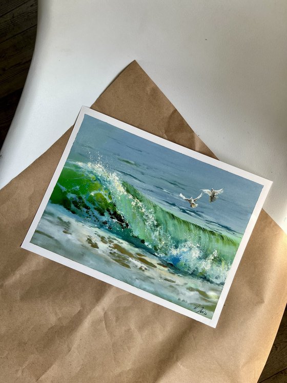 Sea and Seagulls Oil Painting Original