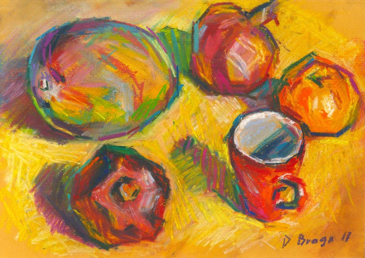 Wallpaper Still Life With Mango Pastel By Dima Braga Artfinder For Free