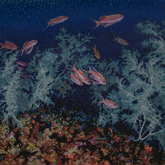 Black Coral & Swallowtail Seaperch 01 - SOLD