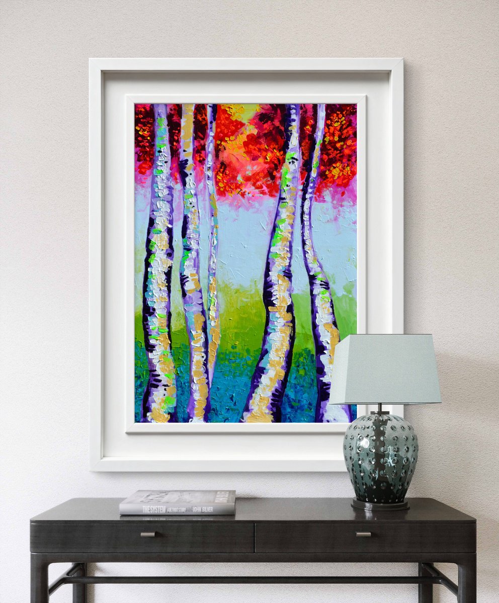 Autumn Magic Birch Forest By Soos Tiberiu, 28 X 39, Artwork For Sale On Artfinder