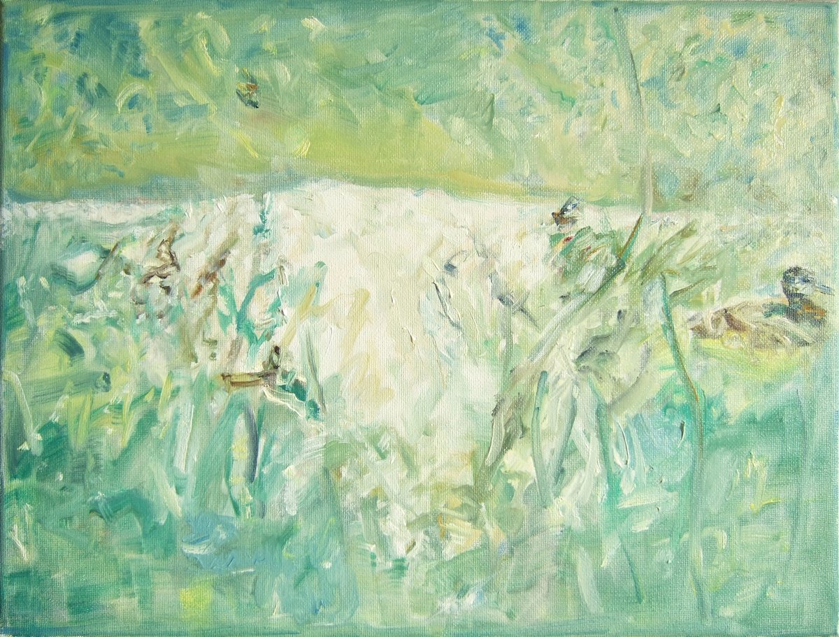 Organic Landscape Oil Painting By Sebastian Rudko, 16 X 12", In Eyes Of A Child, Original Artwork