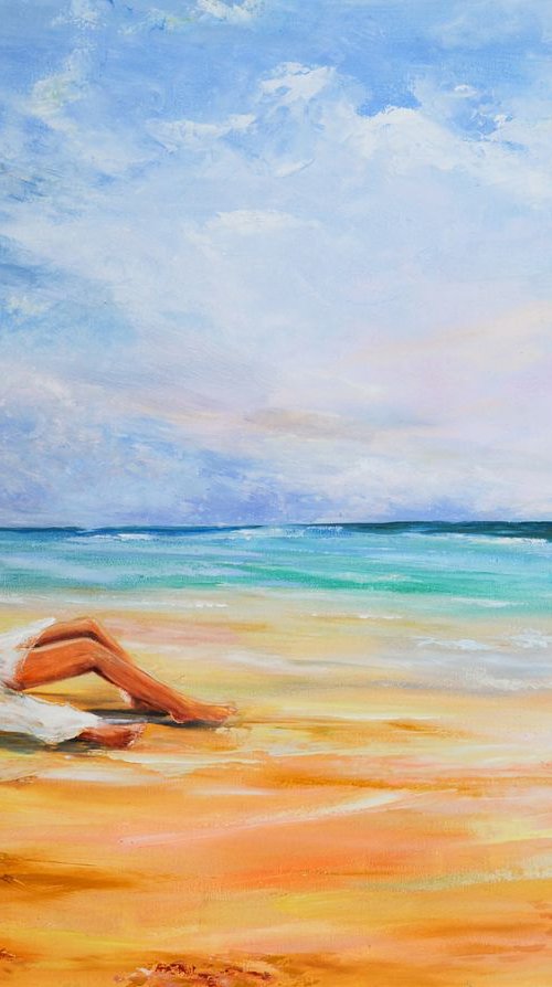 Original oil painting ''Love by the sea'' by Oleg Panchuk