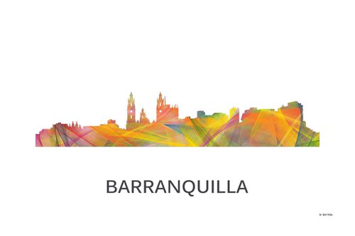 Barranquilla, Colombia Skyline WB1 by Marlene Watson