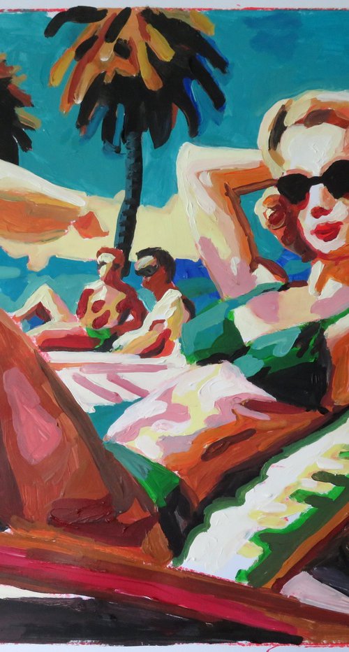 Beach lounging by Stephen Abela